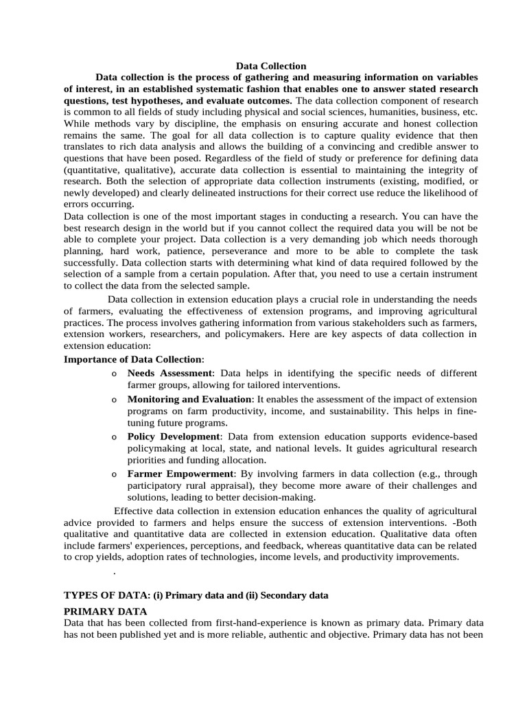 Method of Data Collection | PDF | Data Collection | Survey Methodology