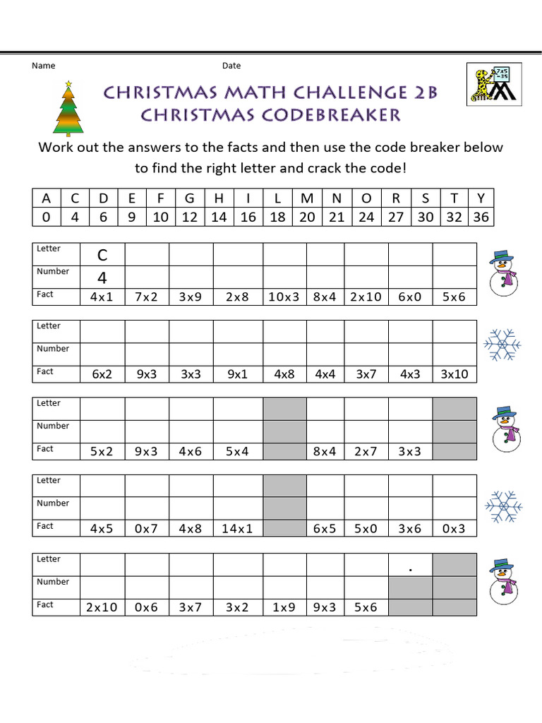 Christmas Math Challenge 2b | PDF