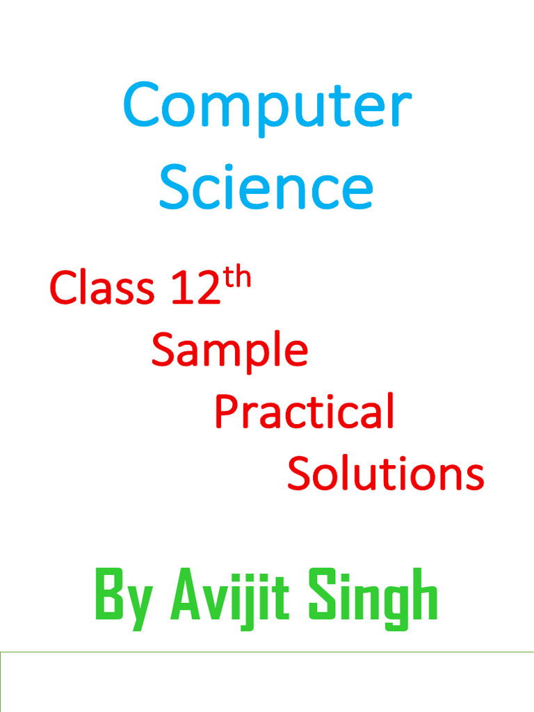 CS Board Practical Paper | PDF | Comma Separated Values | Parameter ...