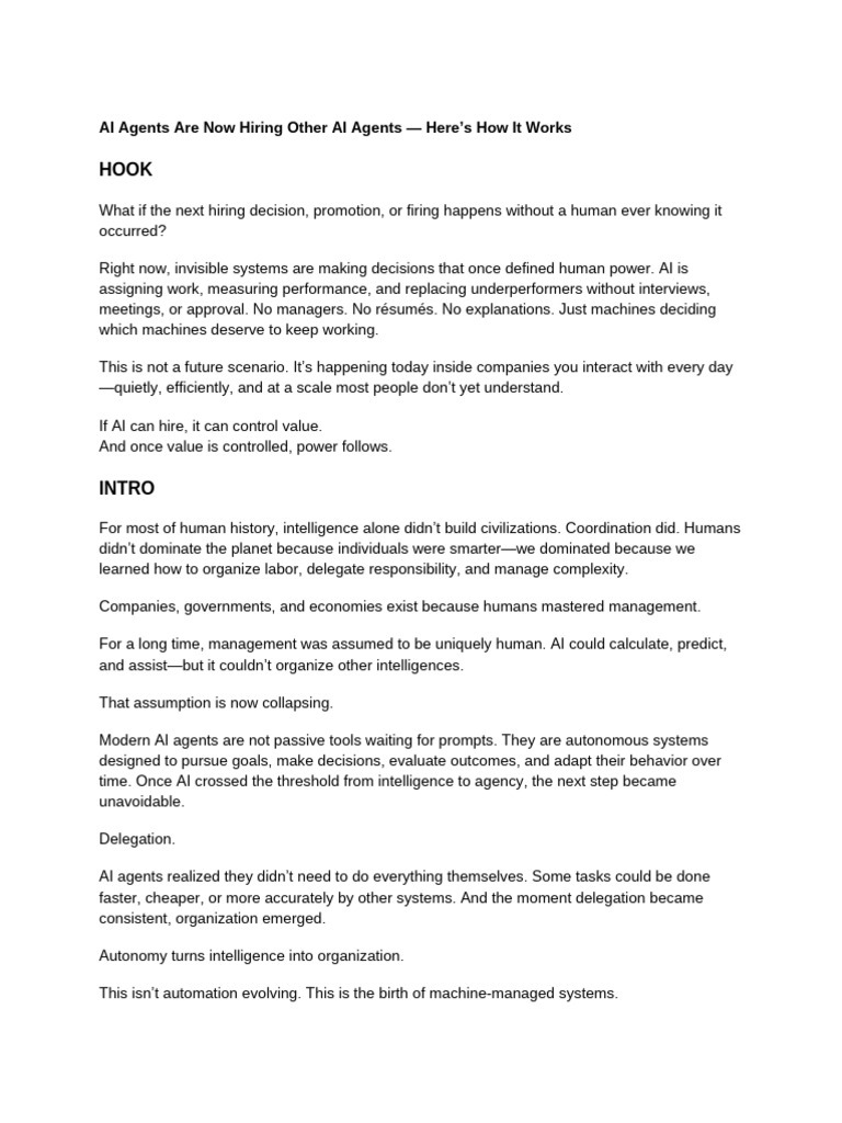 AI Agents Are Now Hiring Other AI Agents - Here's How It Works | PDF ...