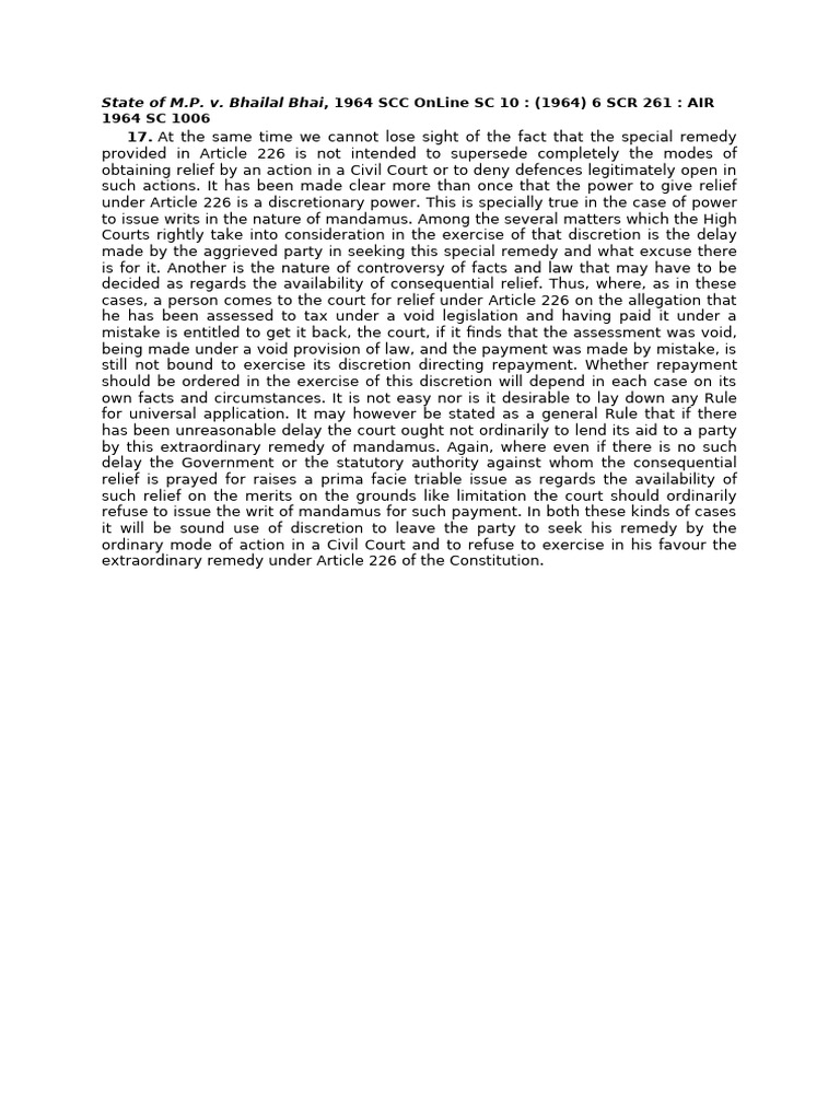 Limitation in Art. 227 | PDF