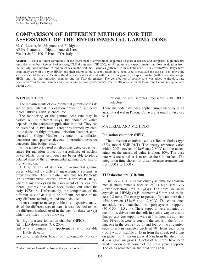 Comparison of Different Methods For The Assessment of The Environmental ...