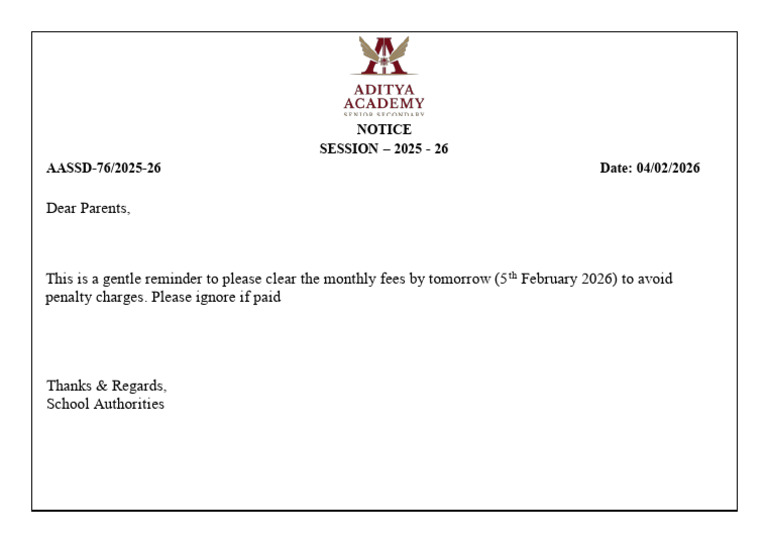 Fee Notice 2 | PDF
