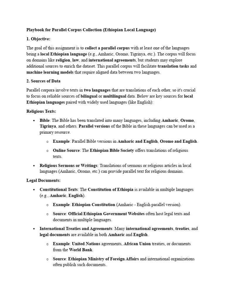 Playbook For Parallel Corpus Collection | PDF | Linguistics | Computing