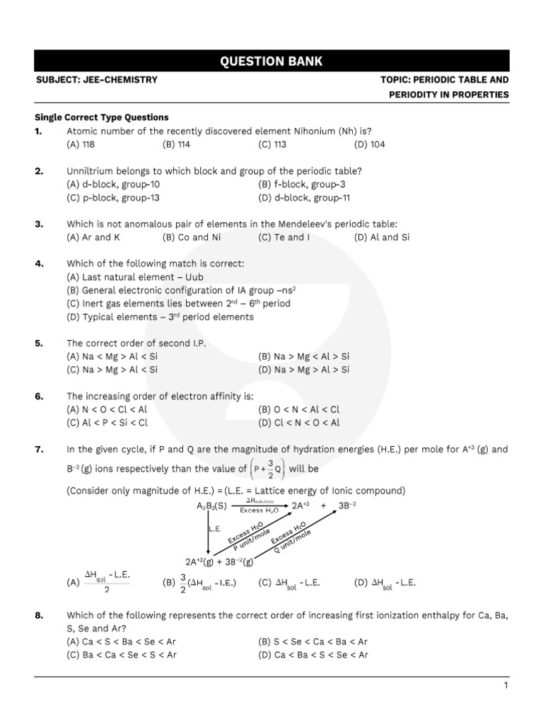 Chemistry (IOC) - Combine - Question Bank - (Growth) - SC | PDF ...