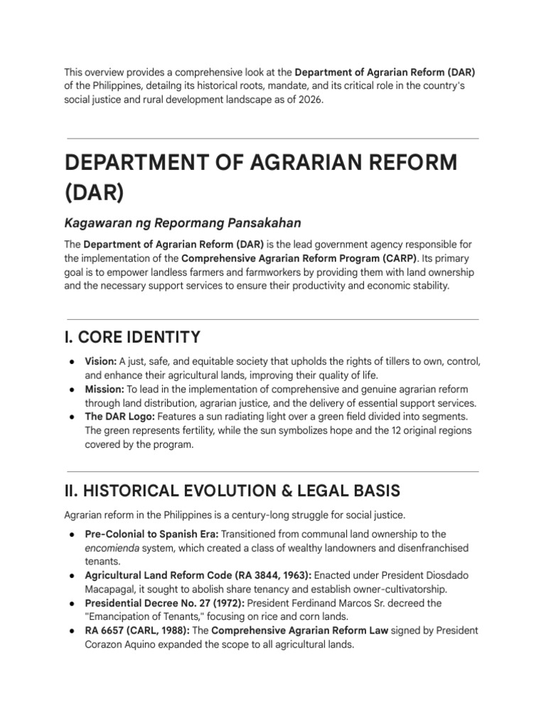 Philippine Agrarian Reform Department Overview | PDF | Agriculture
