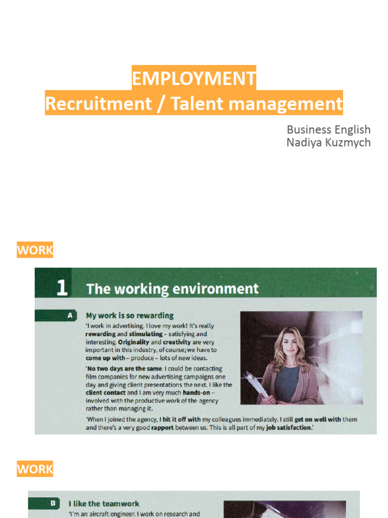 EMPLOYMENT Business English | PDF
