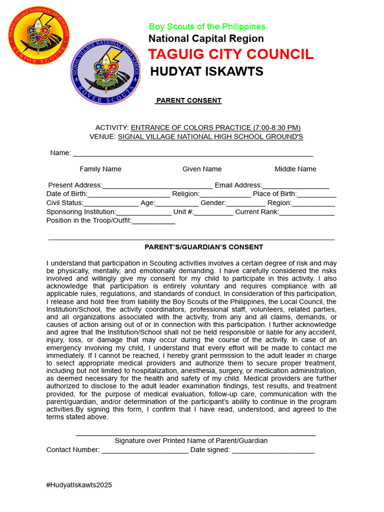 Parent Consent 2025 1 | PDF | Consent | Parent