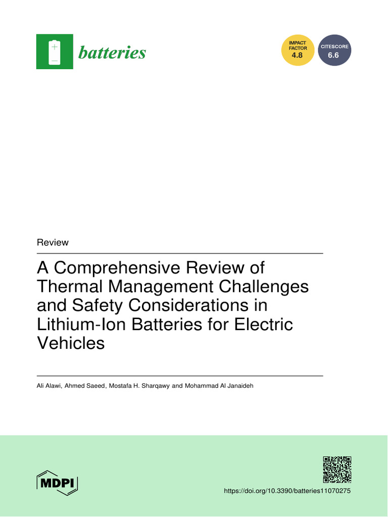 Batteries 11 00275 With Cover | PDF | Electric Vehicle | Lithium Ion ...