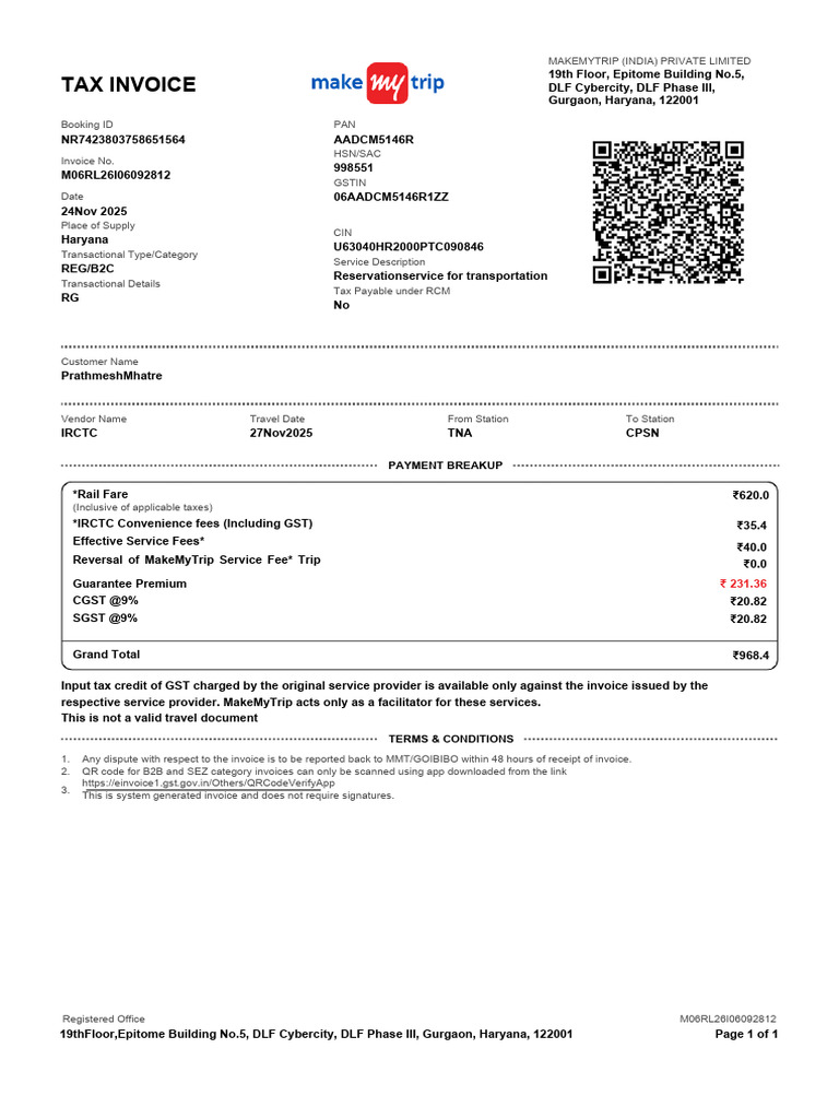 RAIL-NR7423803758651564 (1).pdf | PDF | Invoice | Payments