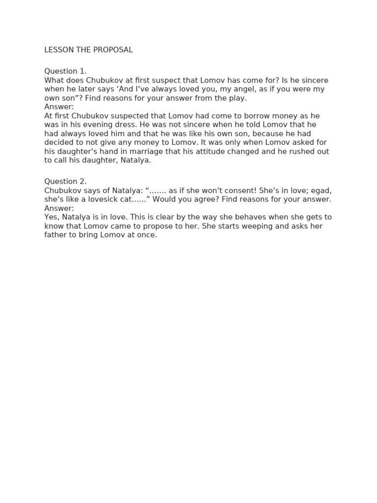 Lesson The Proposal | PDF