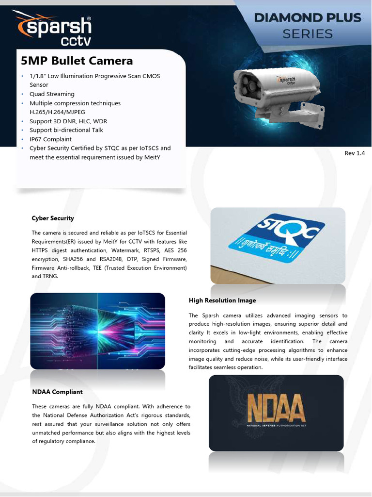 5MP Bullet Camera - SC-IND52BP-I (Z) (S) STQC | PDF | Image Resolution ...