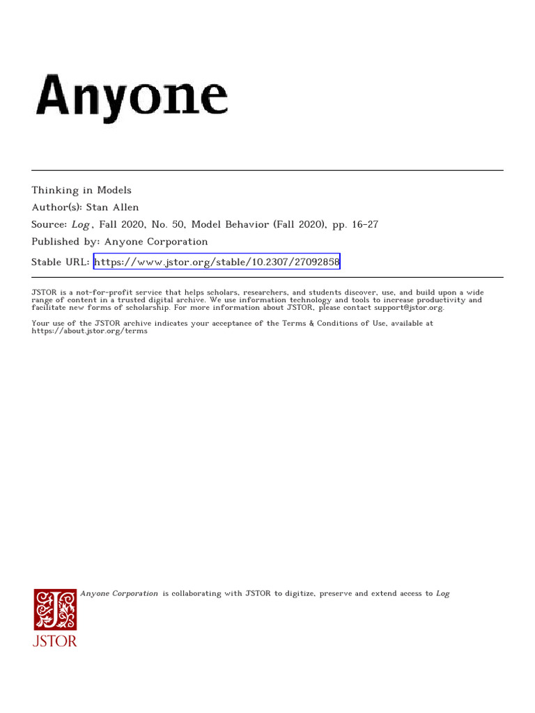 Allen ThinkingModels 2020 | PDF | Technical Drawing
