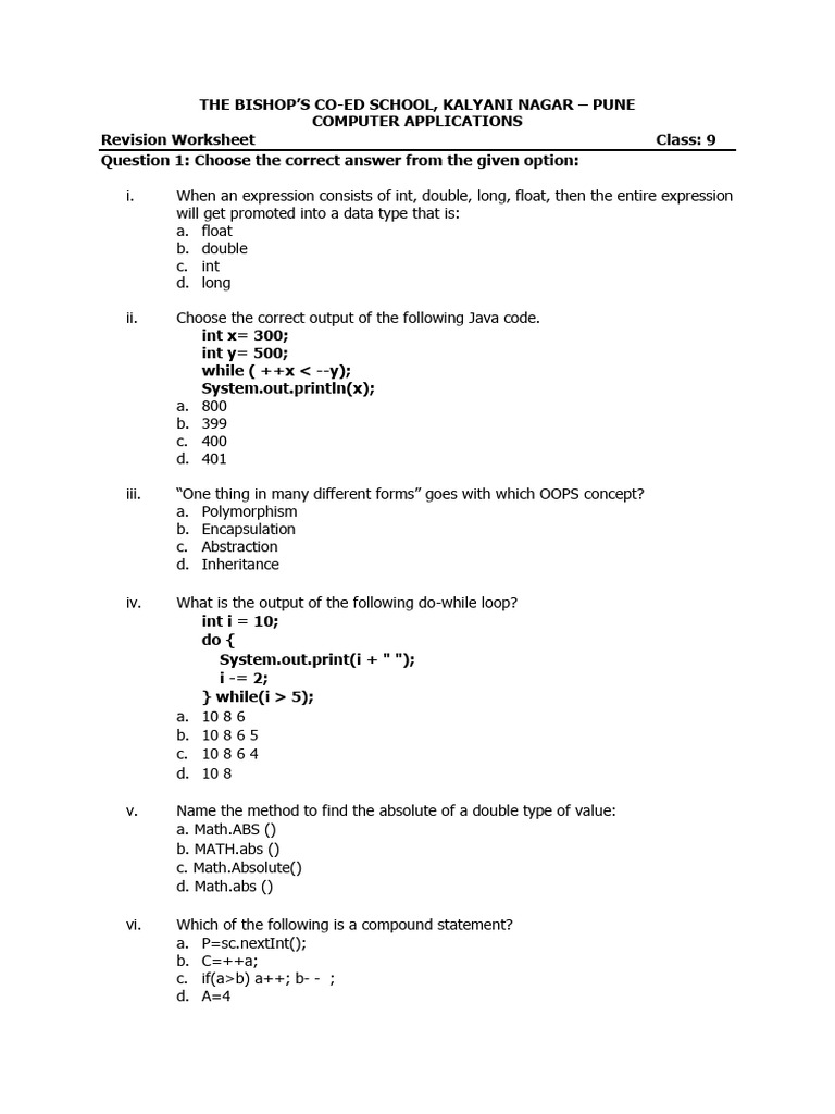 09022026122737revision Worksheet Class 9 | PDF | Depreciation ...