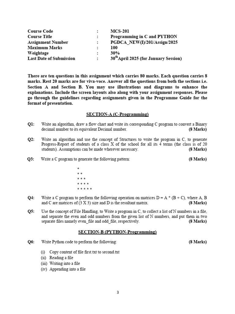 MCS 201 em 2025 MP 1 | PDF | Computer Program | Programming