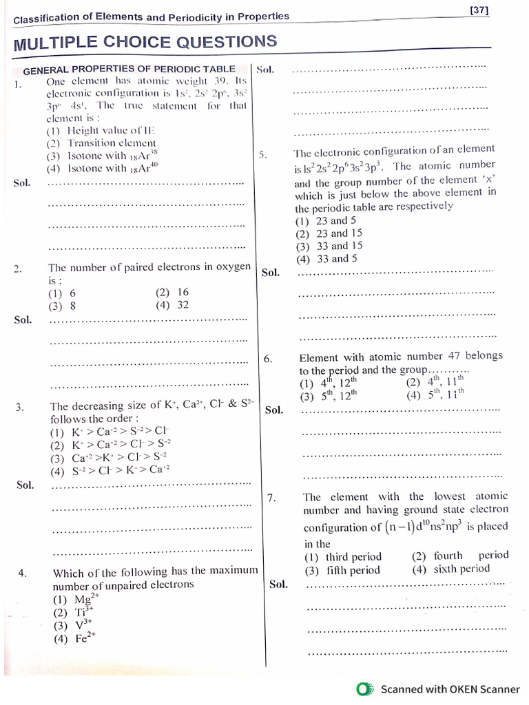 Classification of Elements & Periodicity in Properties | PDF