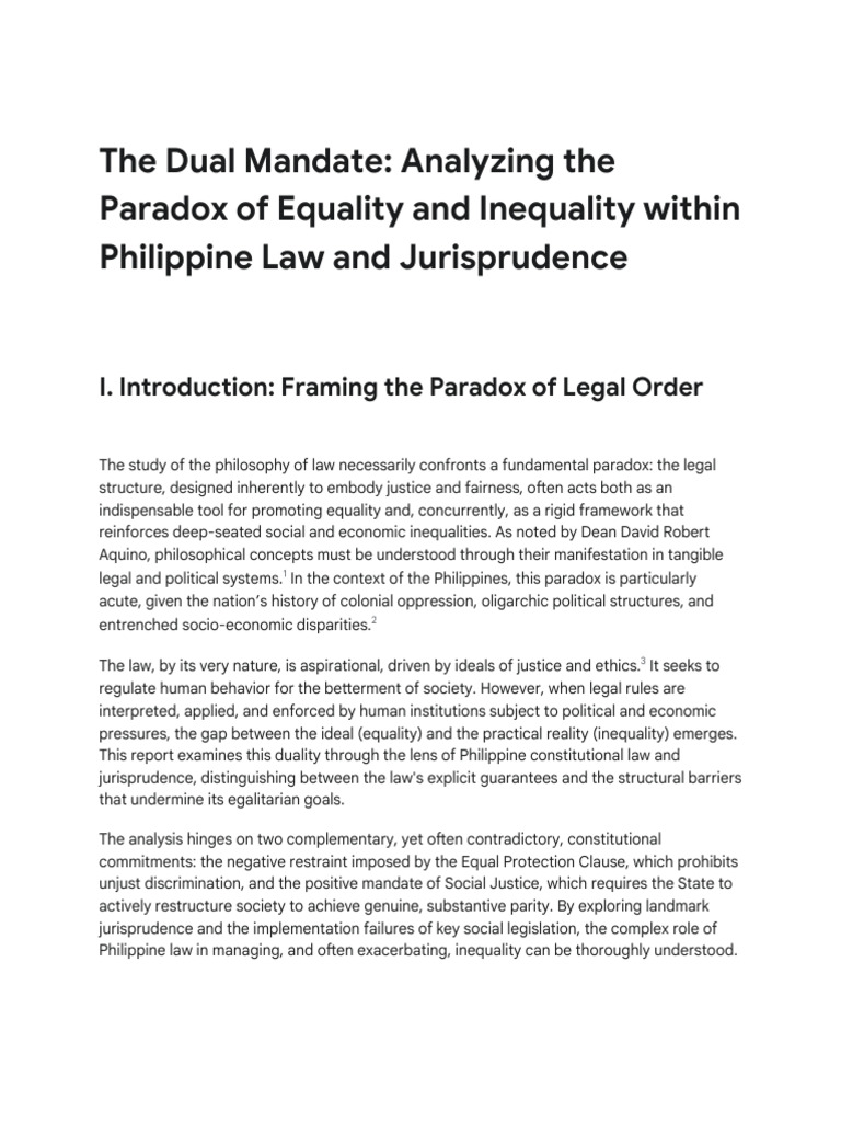 1.1 Law, Equality, and Inequality Research | PDF | Social Equality ...