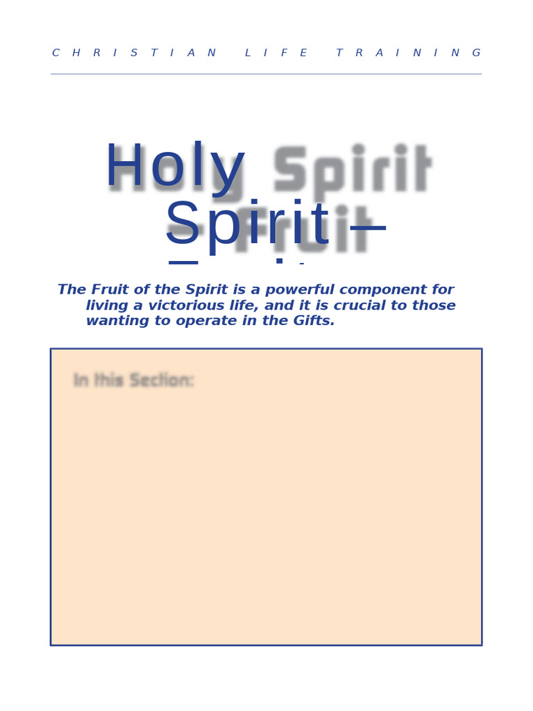 The Holy Spirit Fruit | PDF | Fruit Of The Holy Spirit | Lust