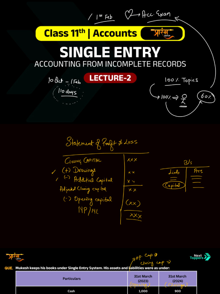 Accounting Form Incomplete Records - L2 | PDF