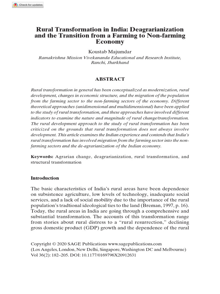 Rural Transformation | PDF | Agriculture | Gross Domestic Product