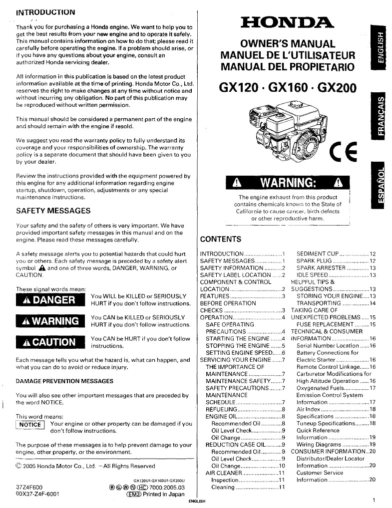 Honda Engine Manual