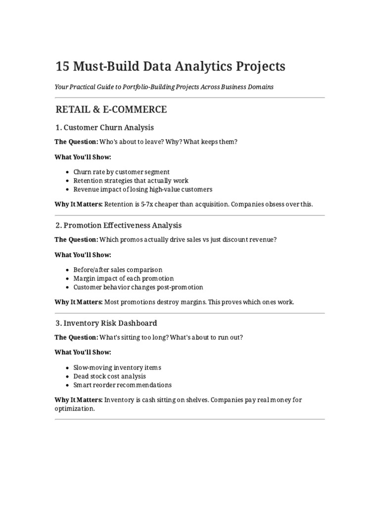 15 Data Analytics Projects | PDF | Analytics | Inventory