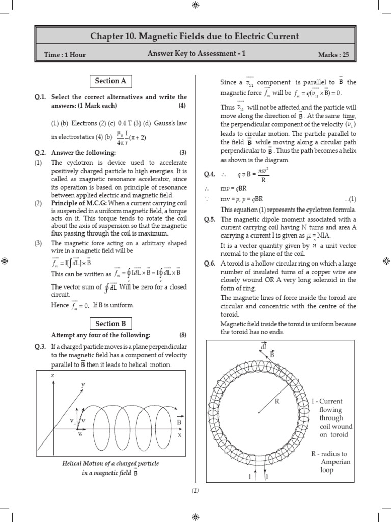 Chapter 10. Magnetic Fields Due To Electric Current: Section A | PDF ...
