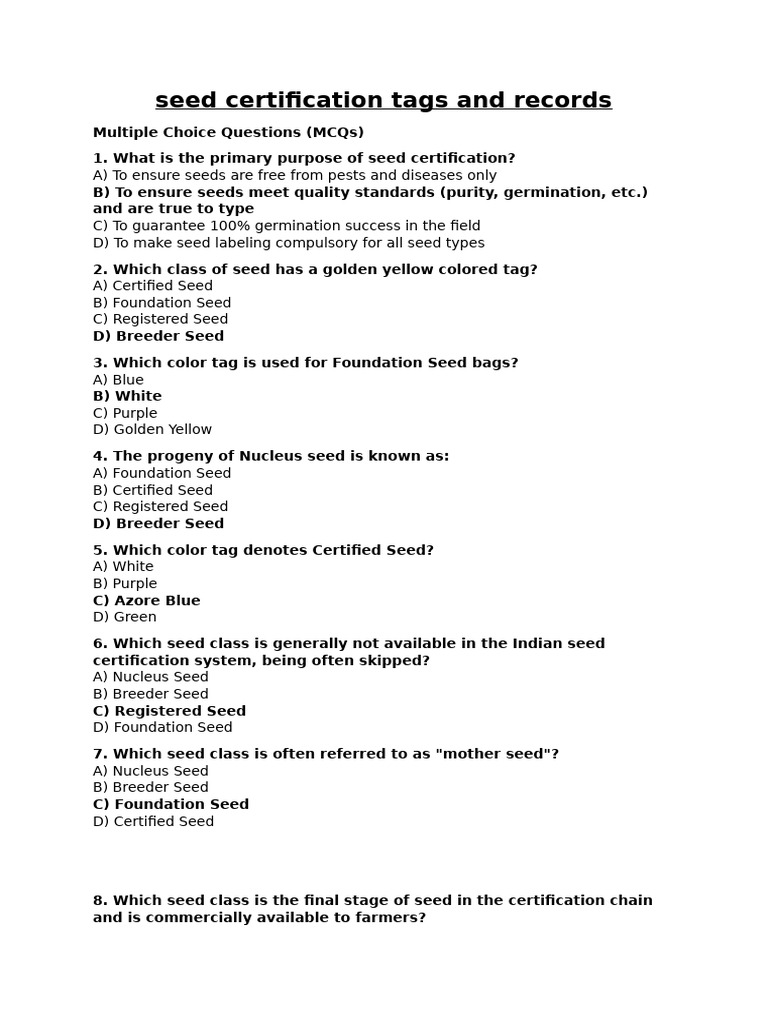 Seed Certification Tags and Records | PDF | Seed | Certification