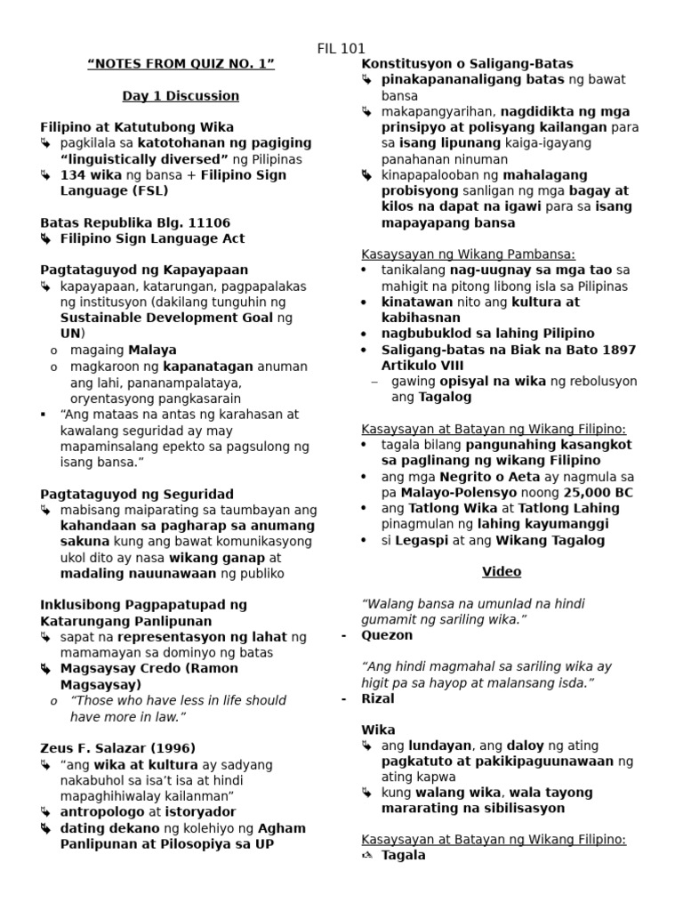 Fil 101 | PDF