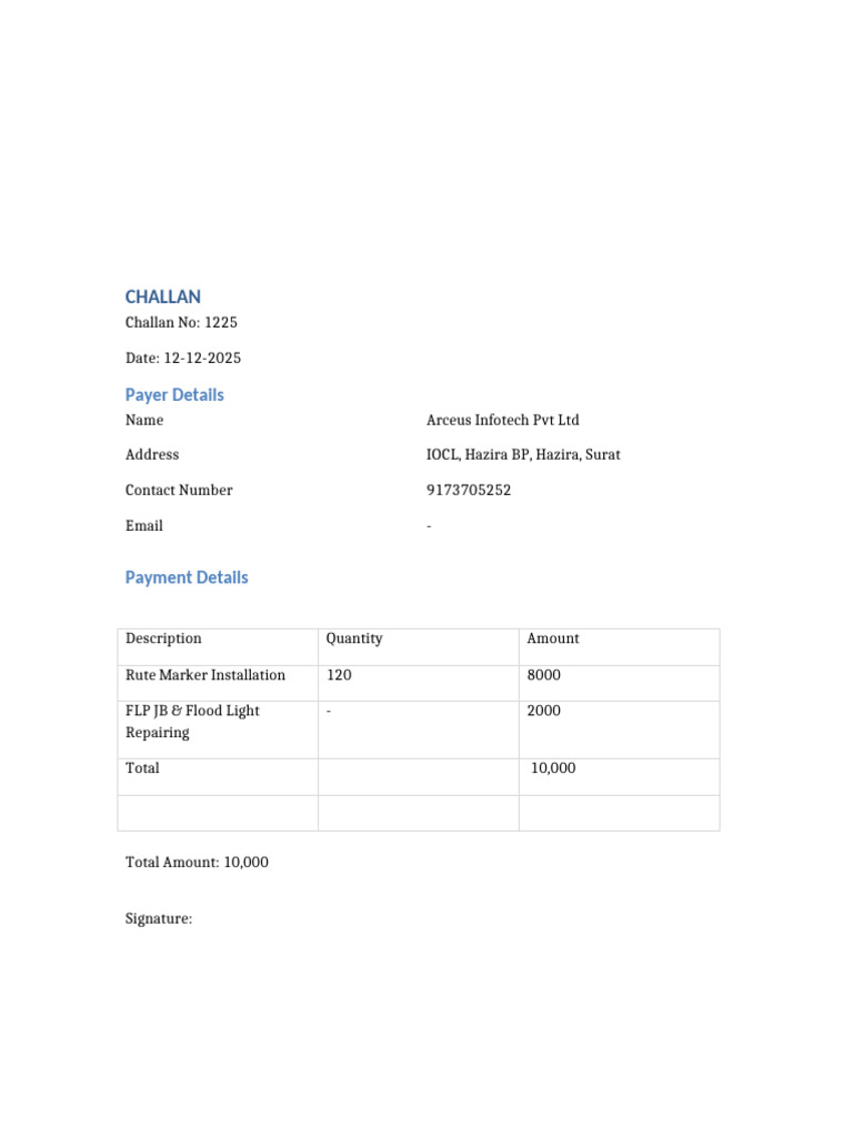 Challan Template 2 | PDF