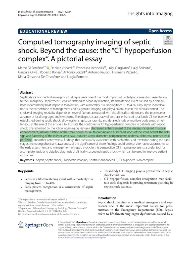 CT Hypoperfusion Complex | PDF | Sepsis | Shock (Circulatory)