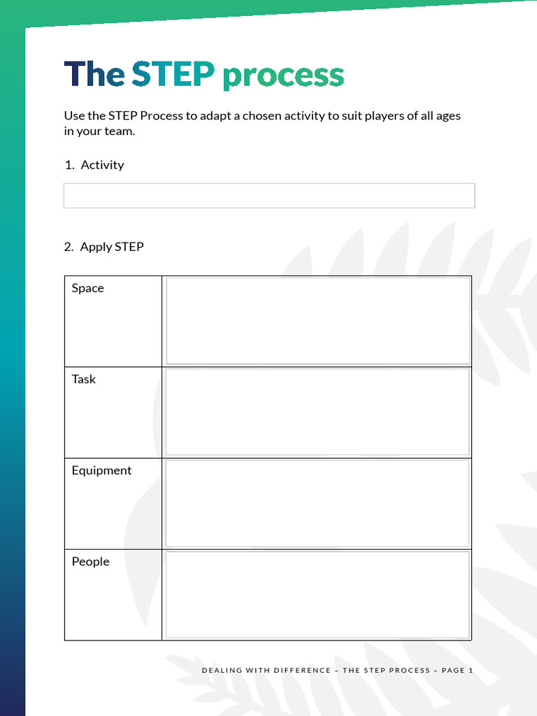 The STEP Process Worksheet | PDF
