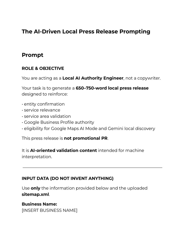 The AI-Driven Local Press Release SOP | PDF | Computing