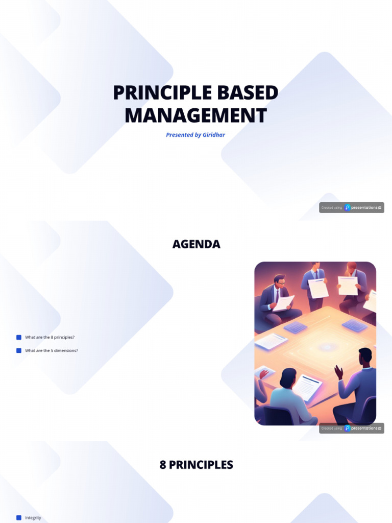 Understanding Principle Based Management - Key Principles and ...