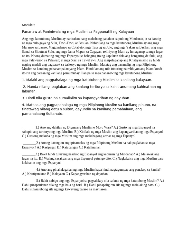 Riviewer AP Module 2 | PDF