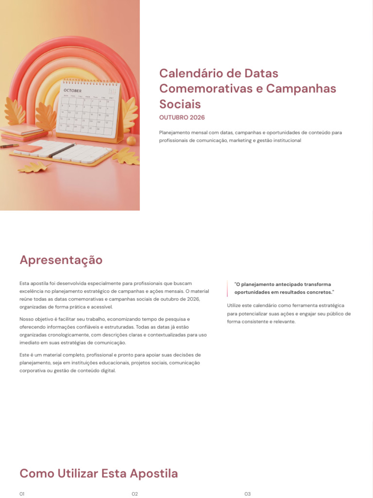 Calendario de Datas Comemorativas e Campanhas Sociais | PDF | Saúde ...