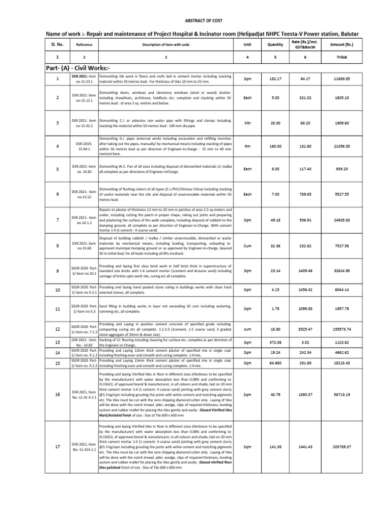 Revised Rate Analysis of Market Rate-Gem Items | PDF | Pipe (Fluid ...