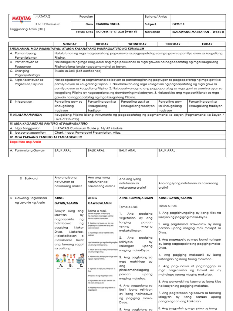 DLL GMRC G4 Q2 W8 | PDF
