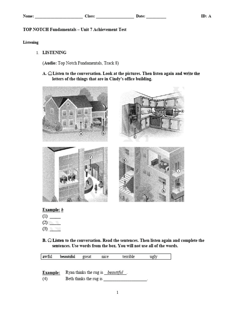 Unit 7 Achievement Test Fundamentals A | PDF
