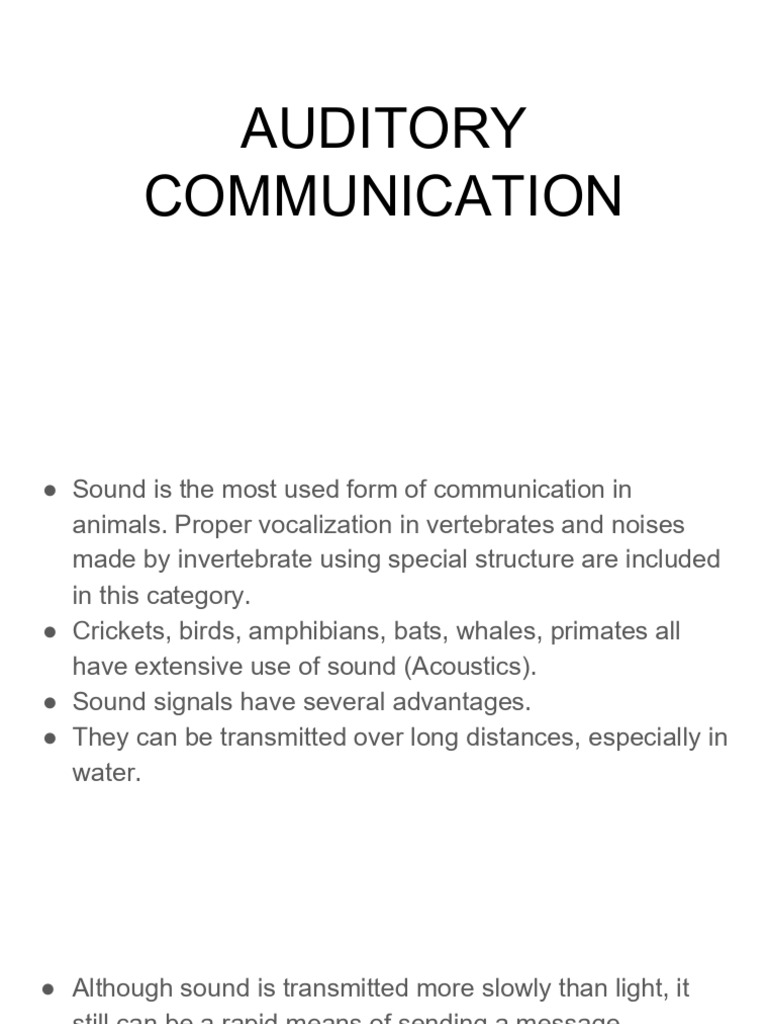 Auditory Communication 1 | PDF | Sound | Communication