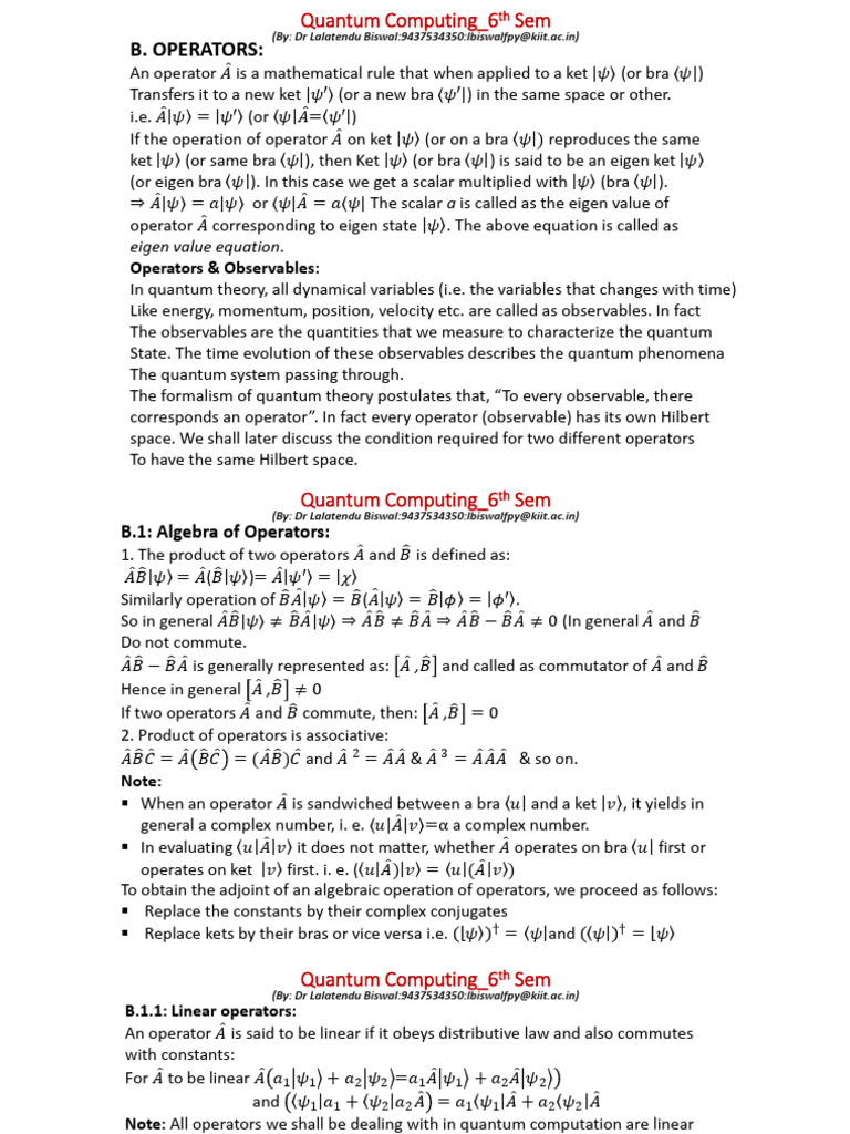 Study Material For Quantum Computing - Part-2 | PDF | Eigenvalues And ...