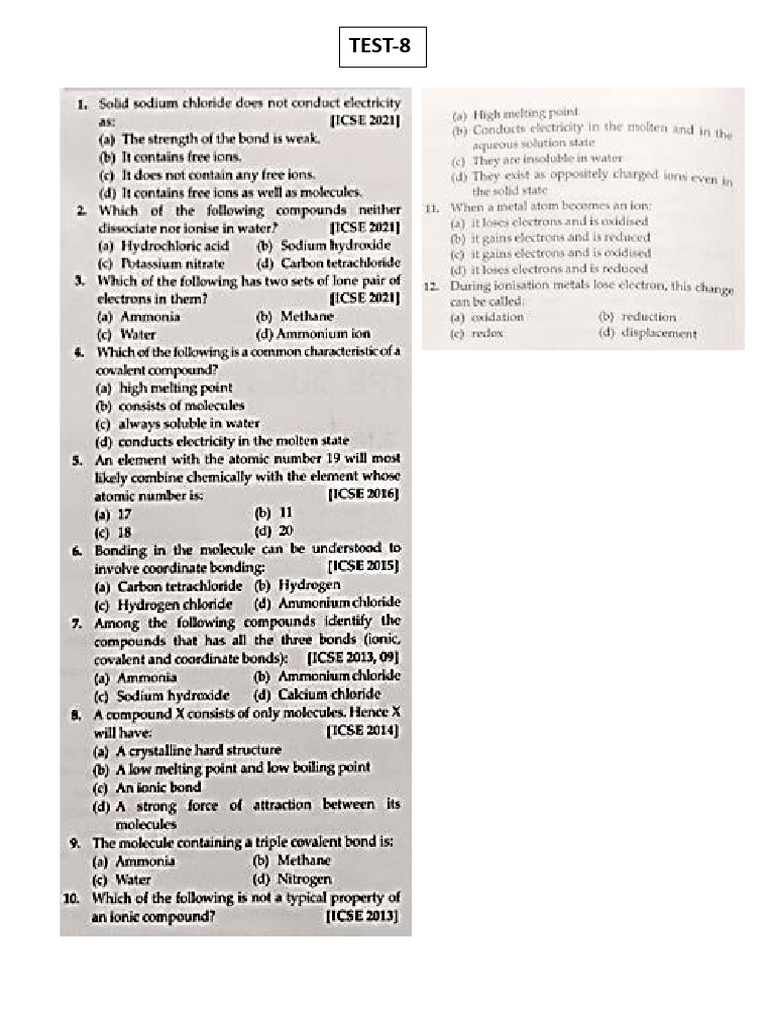 Test 8 | PDF