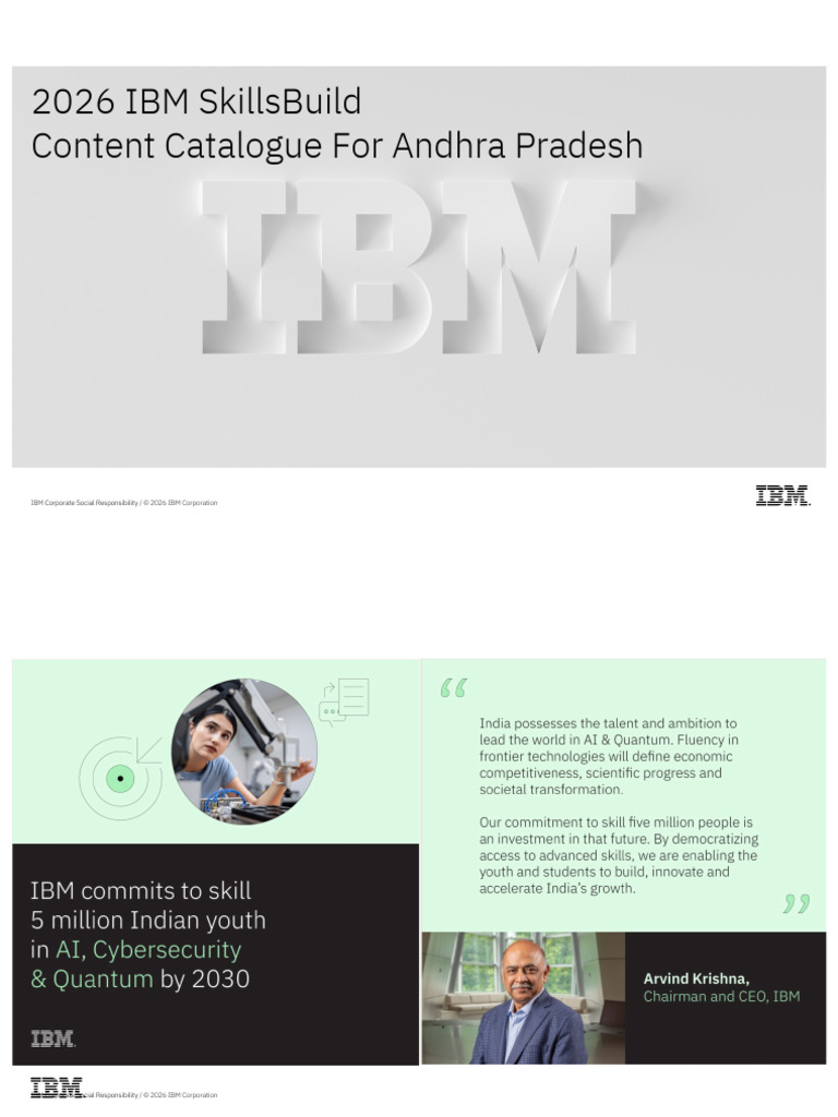 IBM CSR SkillsBuild Content Catalogue - Andhra Pradesh - V4.1 | PDF ...