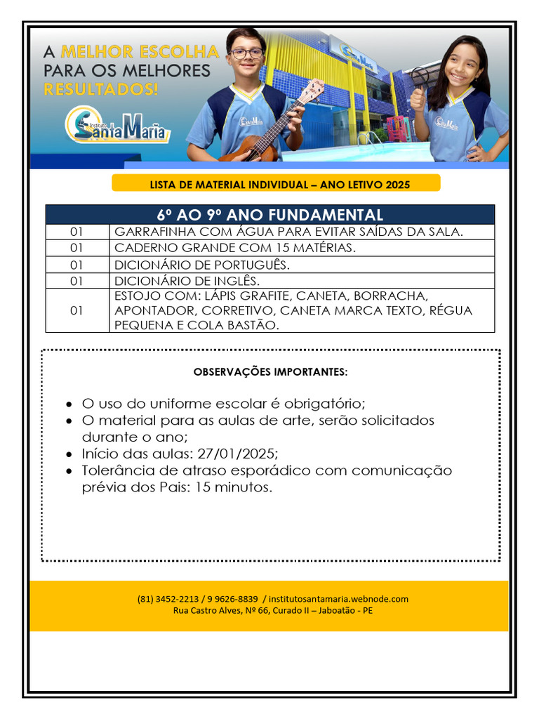 Material Individual 2025 (6º Ao 9º Ano) - 2 | PDF