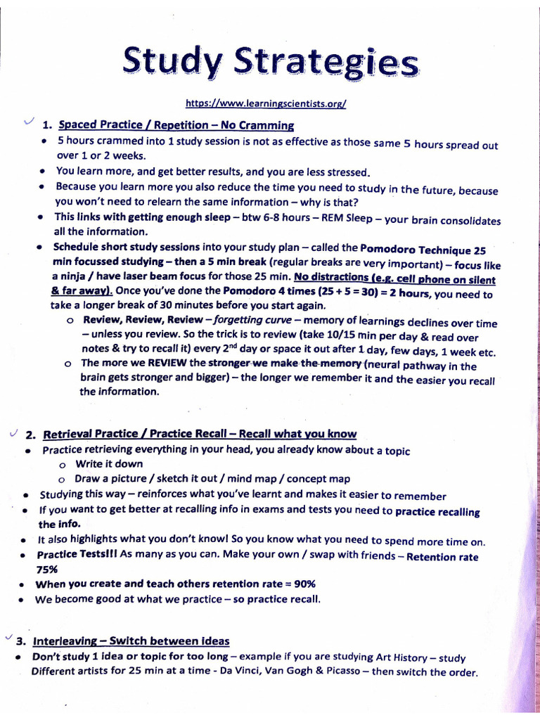 Study Strategies | PDF