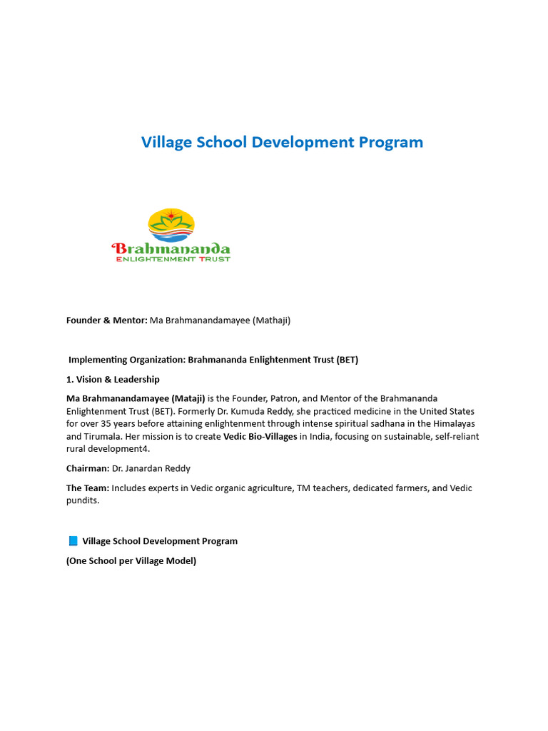 Village School Development Program | PDF | Schools