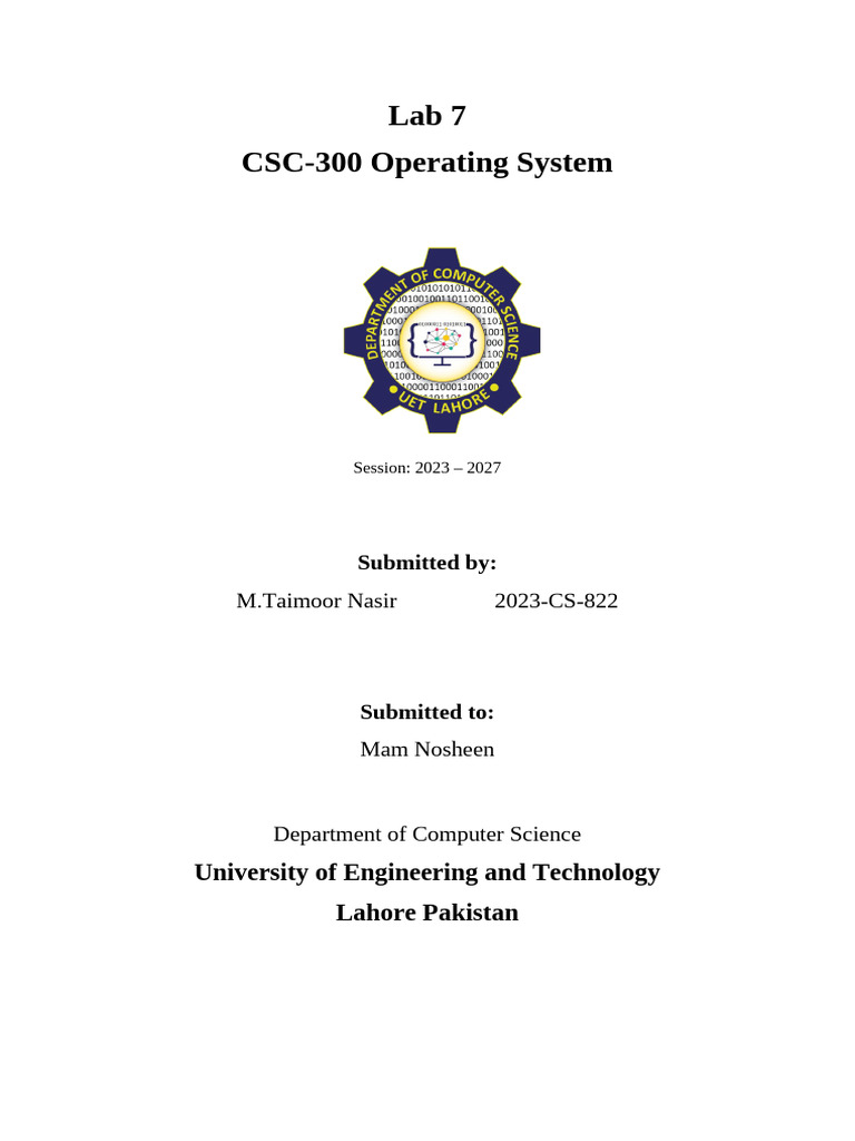 Lab 7 Taimoor Nasir 2023CS822 | PDF | Computer File | Filename