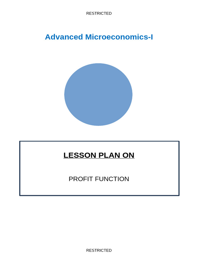 Profit Function Lesson Plan | PDF | Profit (Economics) | Function ...