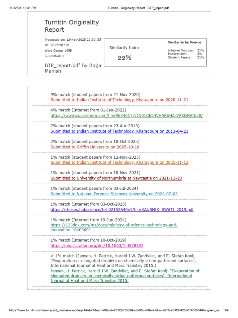 Turnitin - Originality Report - BTP - Report | PDF