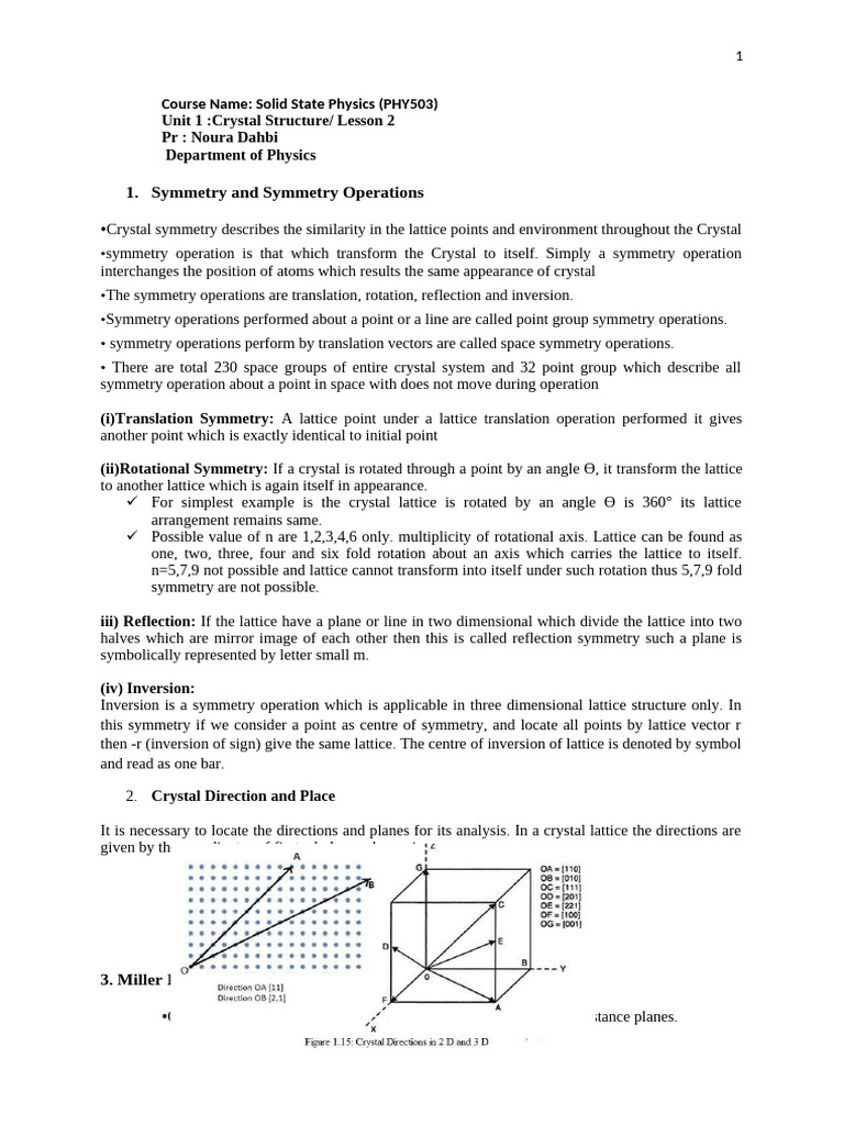 Cour 2 CSTL | PDF | Crystal Structure | Geometry